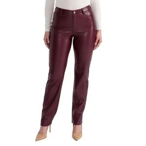 NWT Joie Burgundy Faux Leather Straight Leg Pants Size 8